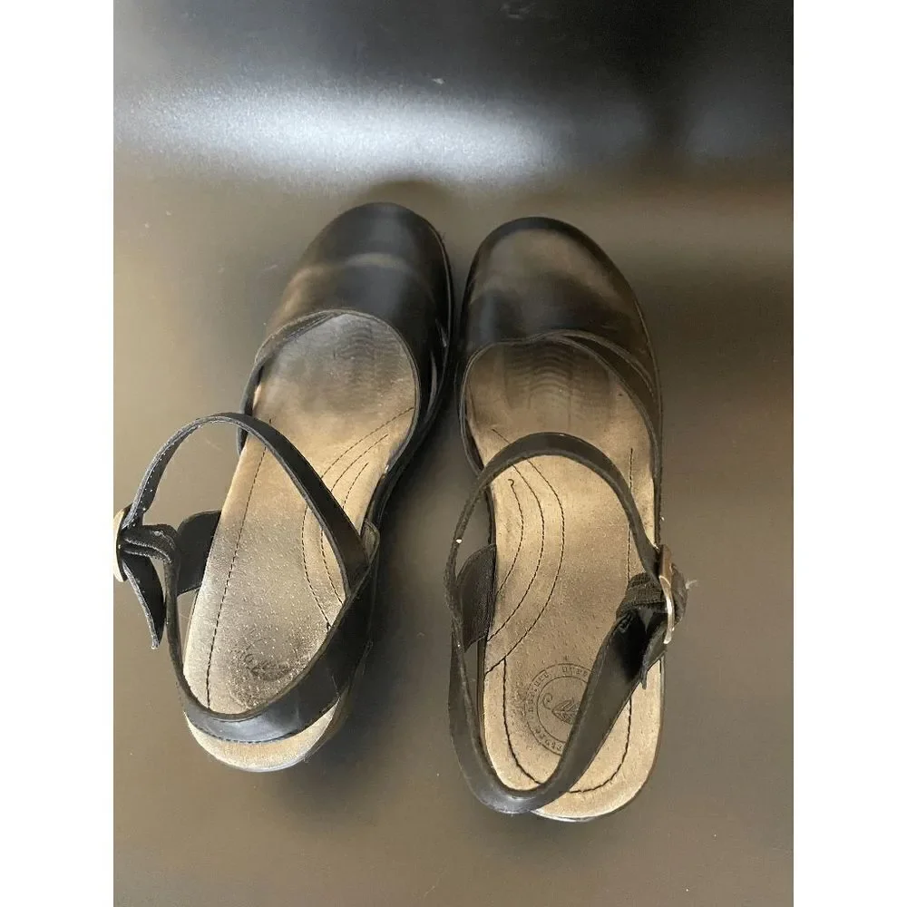 Nurture Black Sandals Wooden Block Heel Women's US Size 8